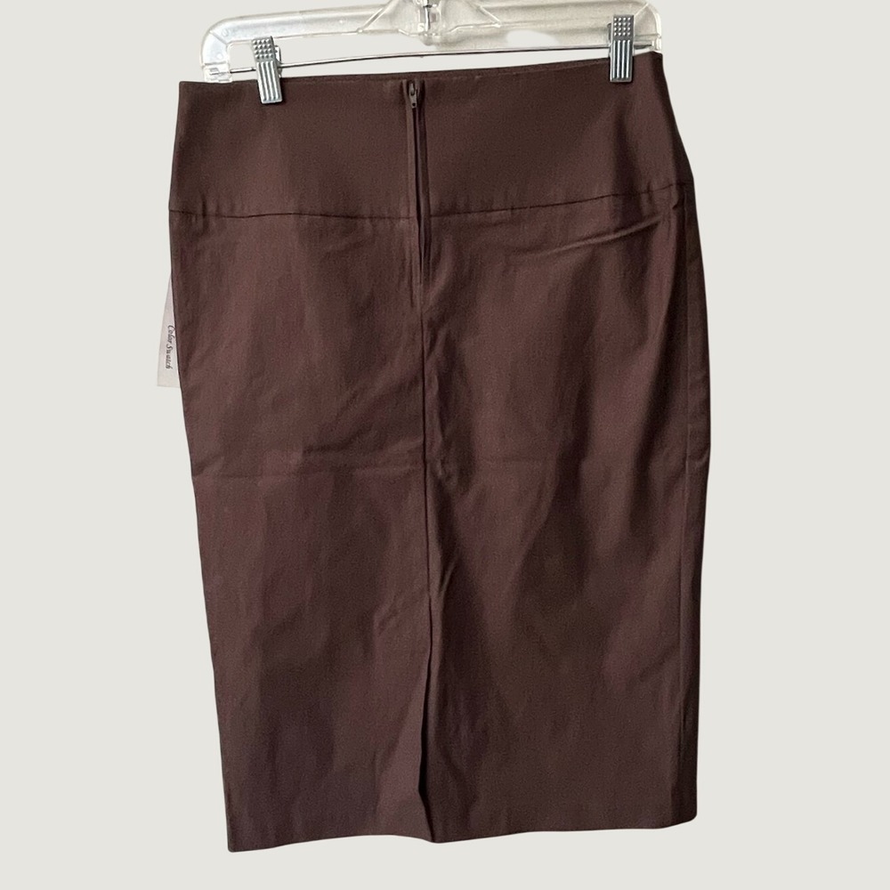 COLOR SWATCH Straight Pencil Stretch Skirt USA Made Womens Large Brown NWT - Picture 4 of 9